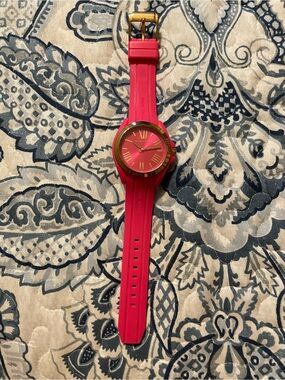 Michael Kors Hot Pink Silicone Strap Watch